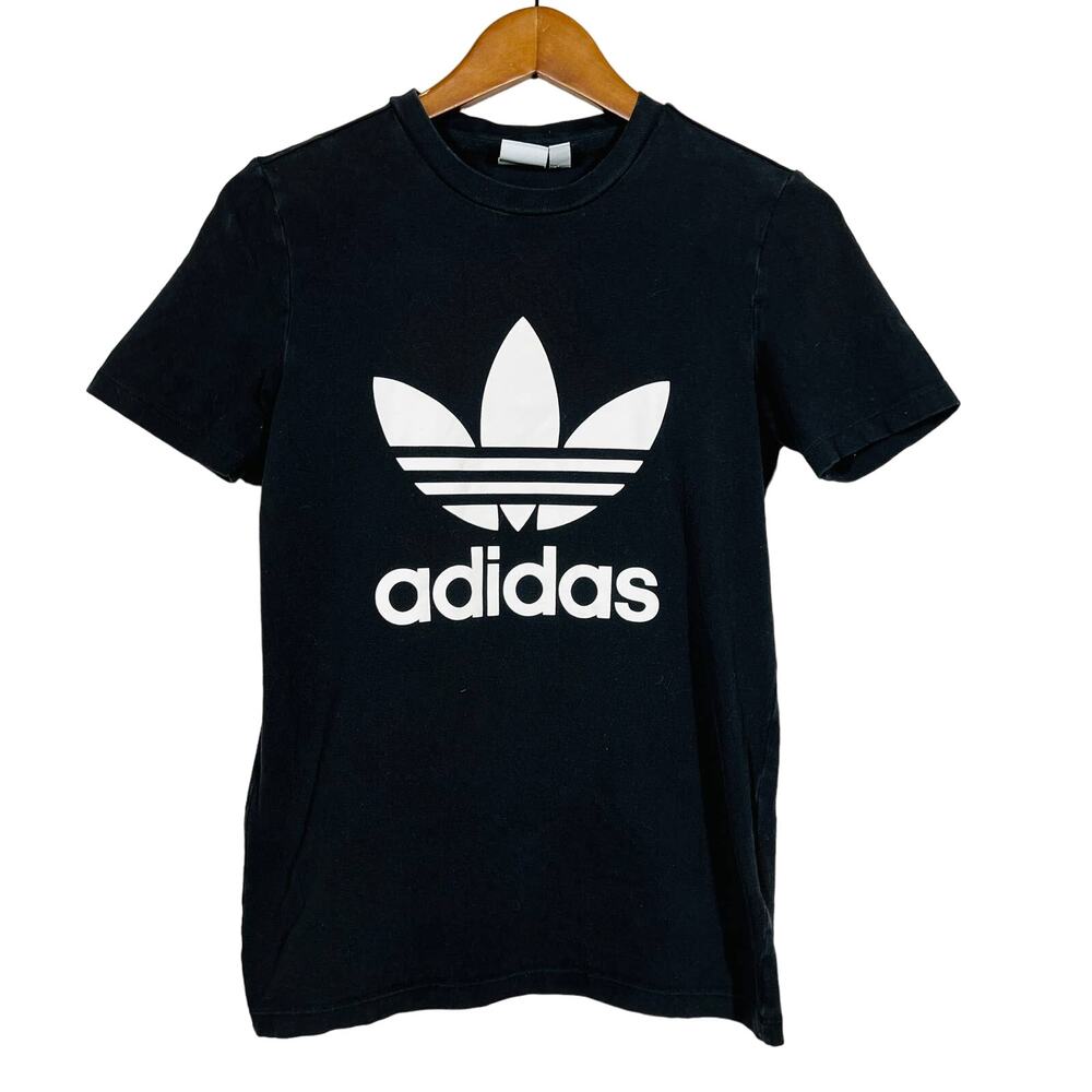 Vintage Adidas Baby Doll Tee Stretch Black White - XS